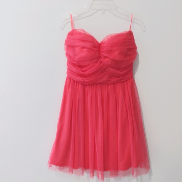 Homecoming Strapless Coral Dress - Picture 1 of 5